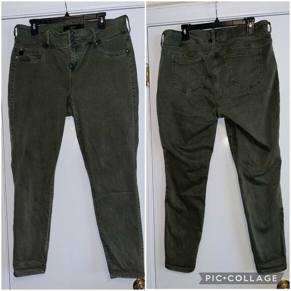 torrid Denim - Torrid Size 18R Army Green Skinny Jeans High Rise